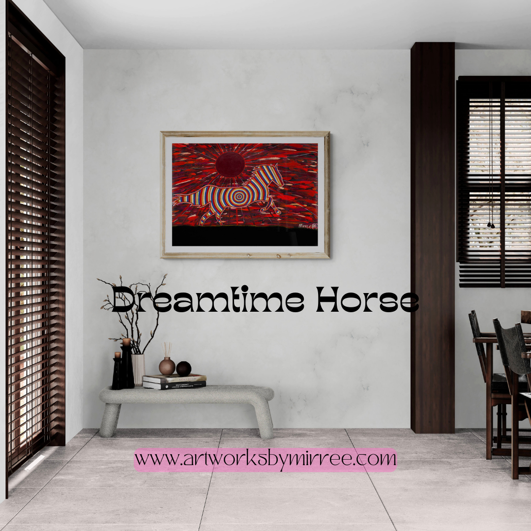 Dreamtime Horse Contemporary Aboriginal Painting by Mirree