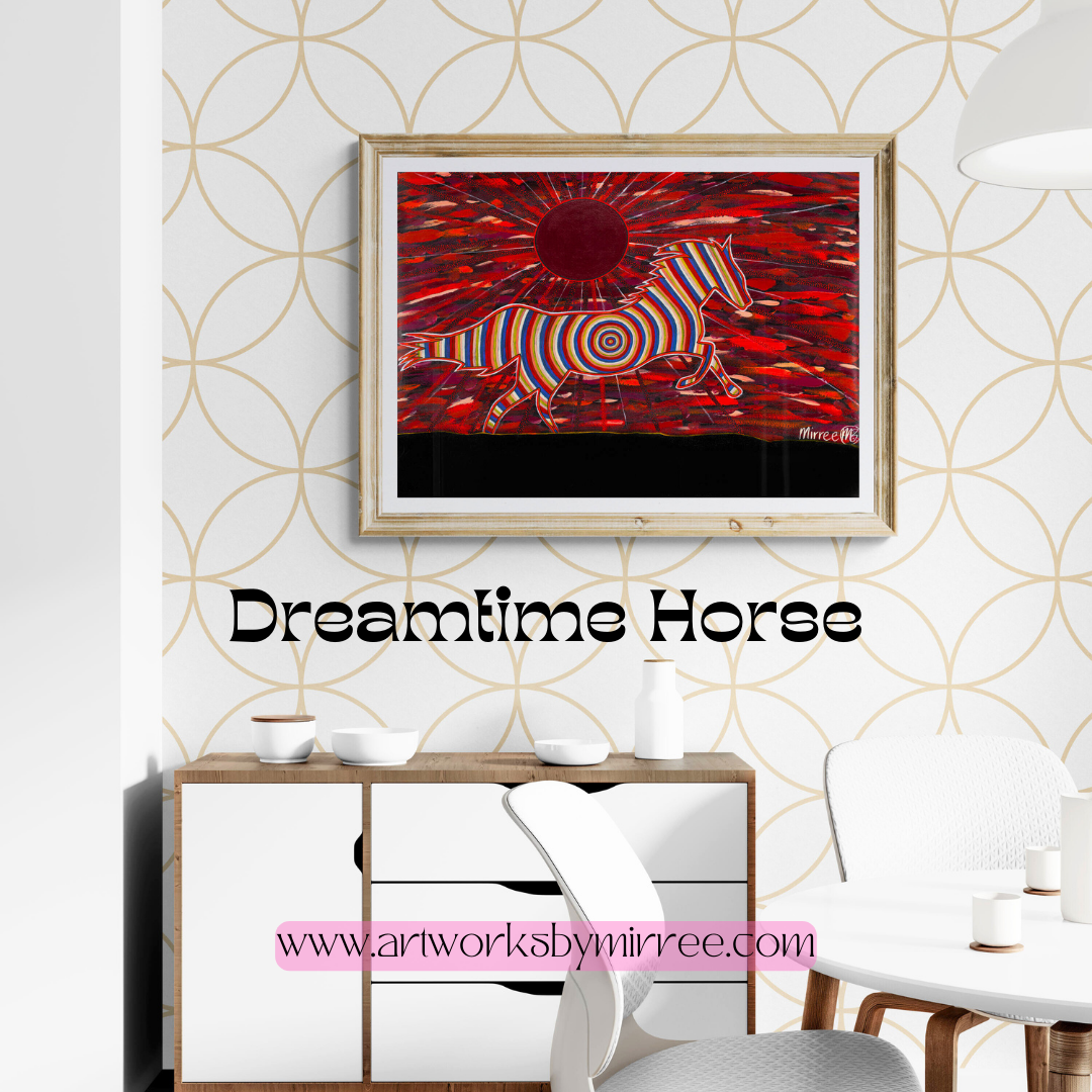 Dreamtime Horse Contemporary Aboriginal Painting by Mirree