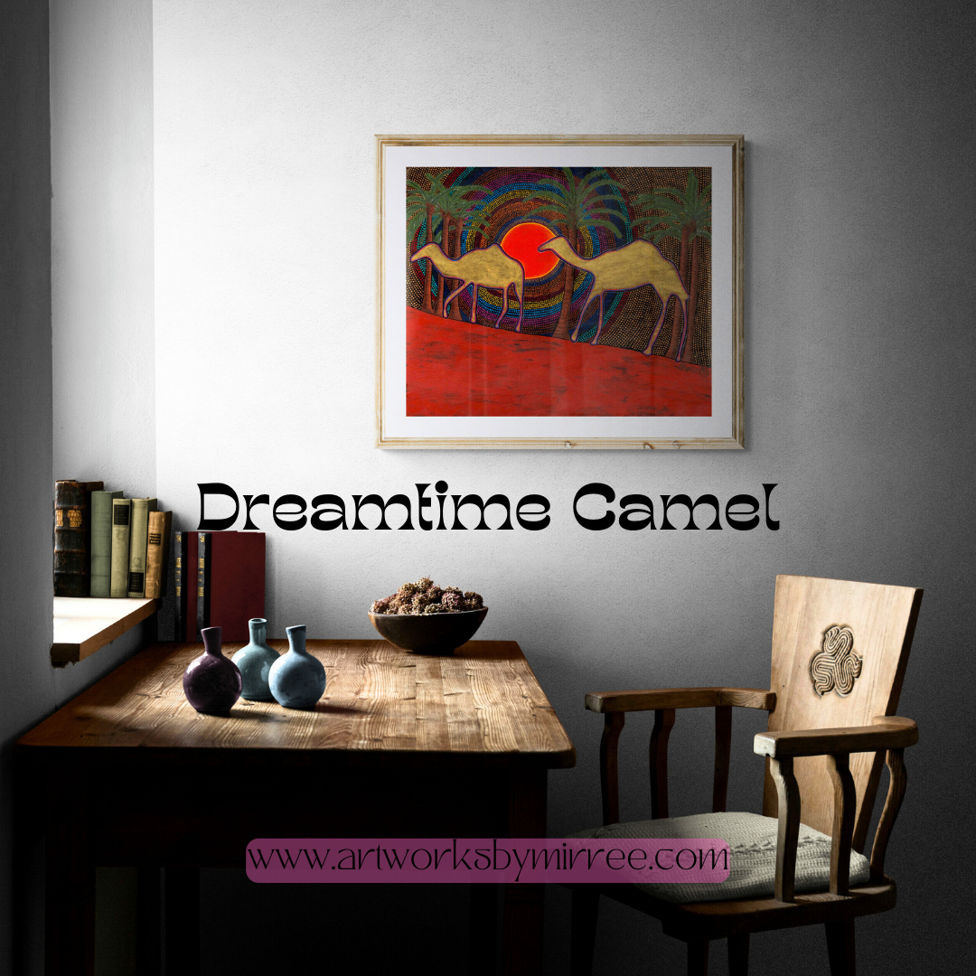 Dreamtime Camel Contemporary Aboriginal Painting by Mirree