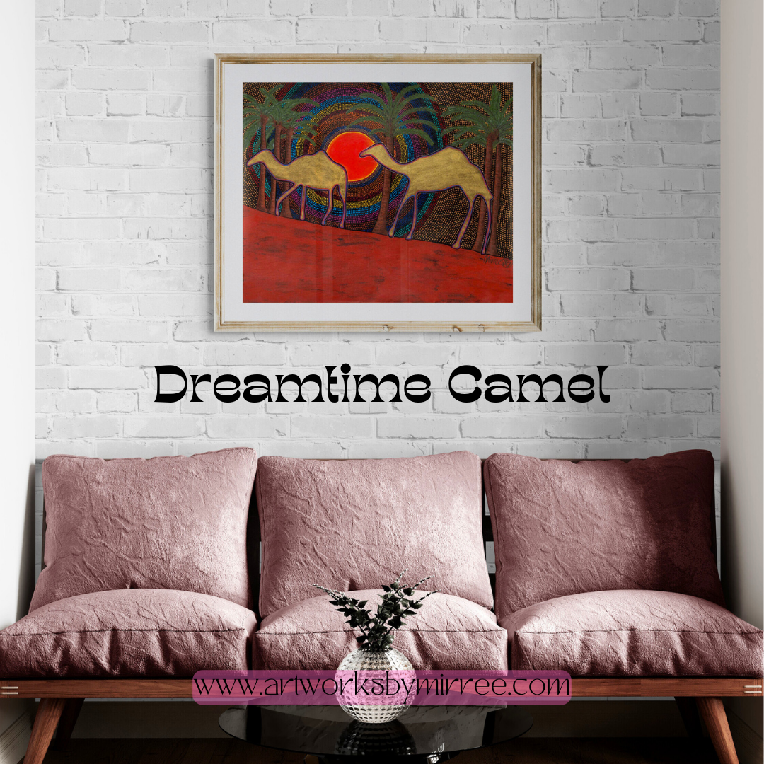 Dreamtime Camel Contemporary Aboriginal Painting by Mirree