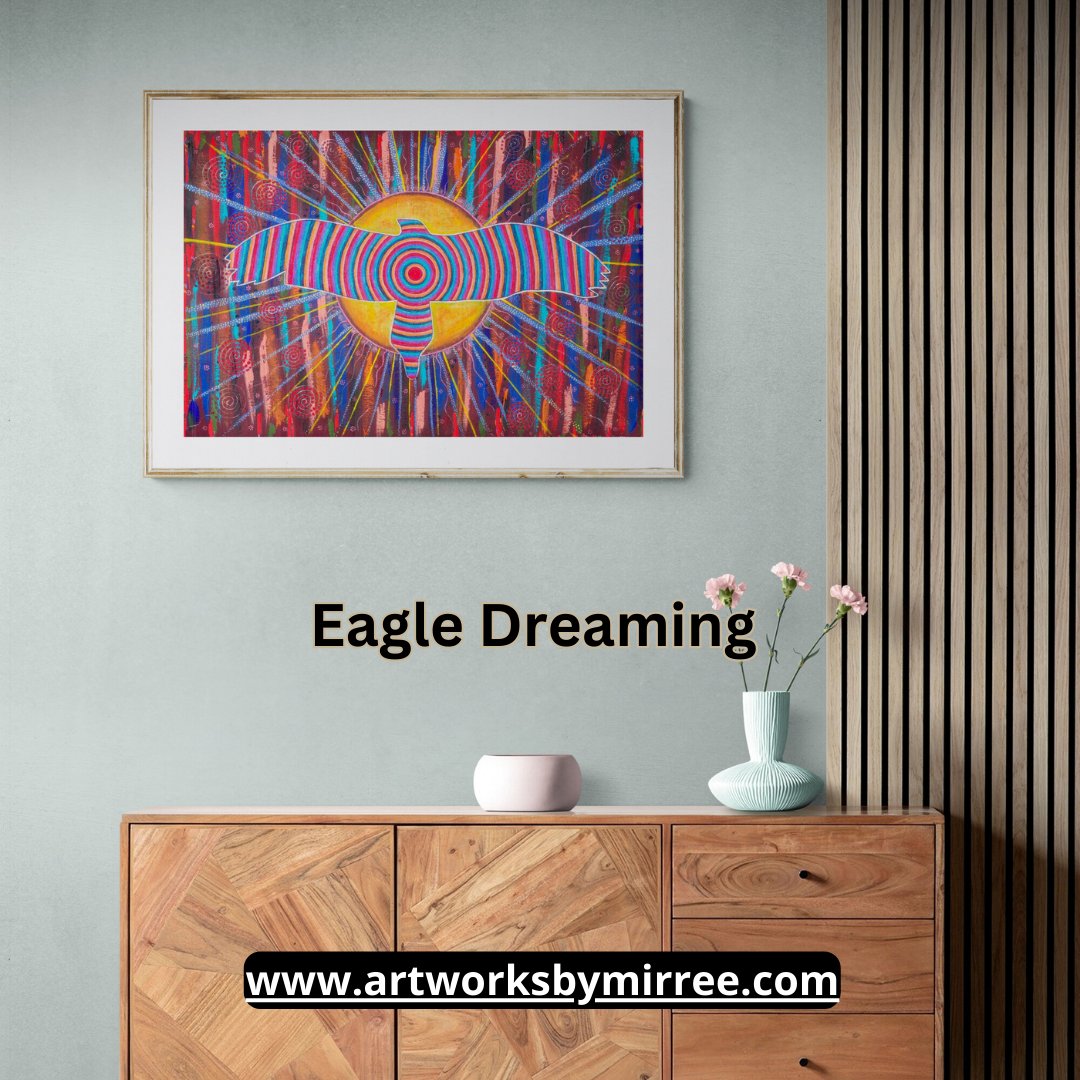 Dreamtime Eagle Contemporary Aboriginal Painting by Mirree