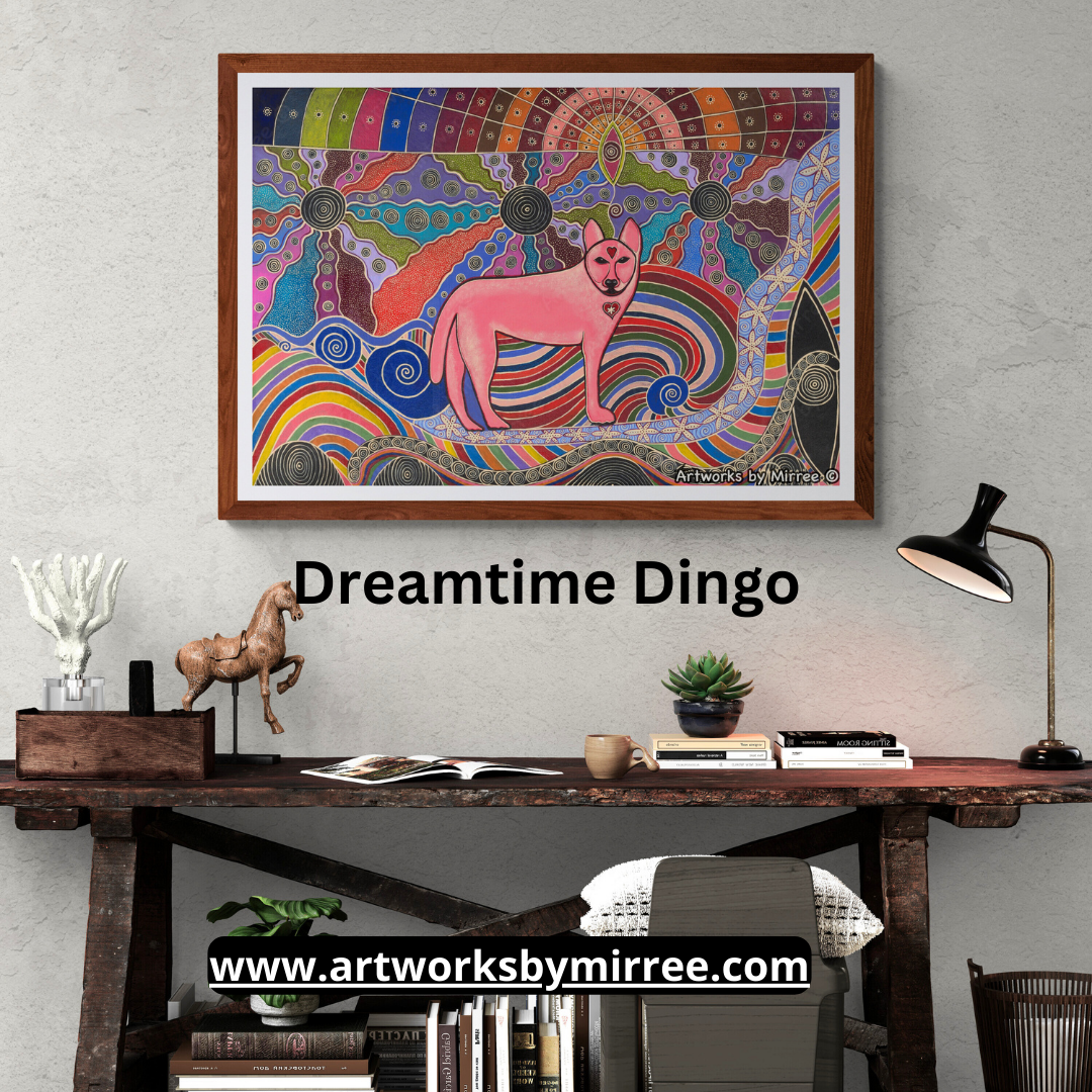 Dreamtime Dingo Contemporary Aboriginal Painting by Mirree