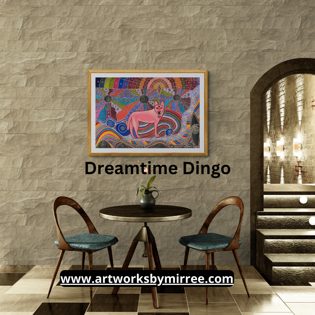 Dreamtime Dingo Contemporary Aboriginal Painting by Mirree