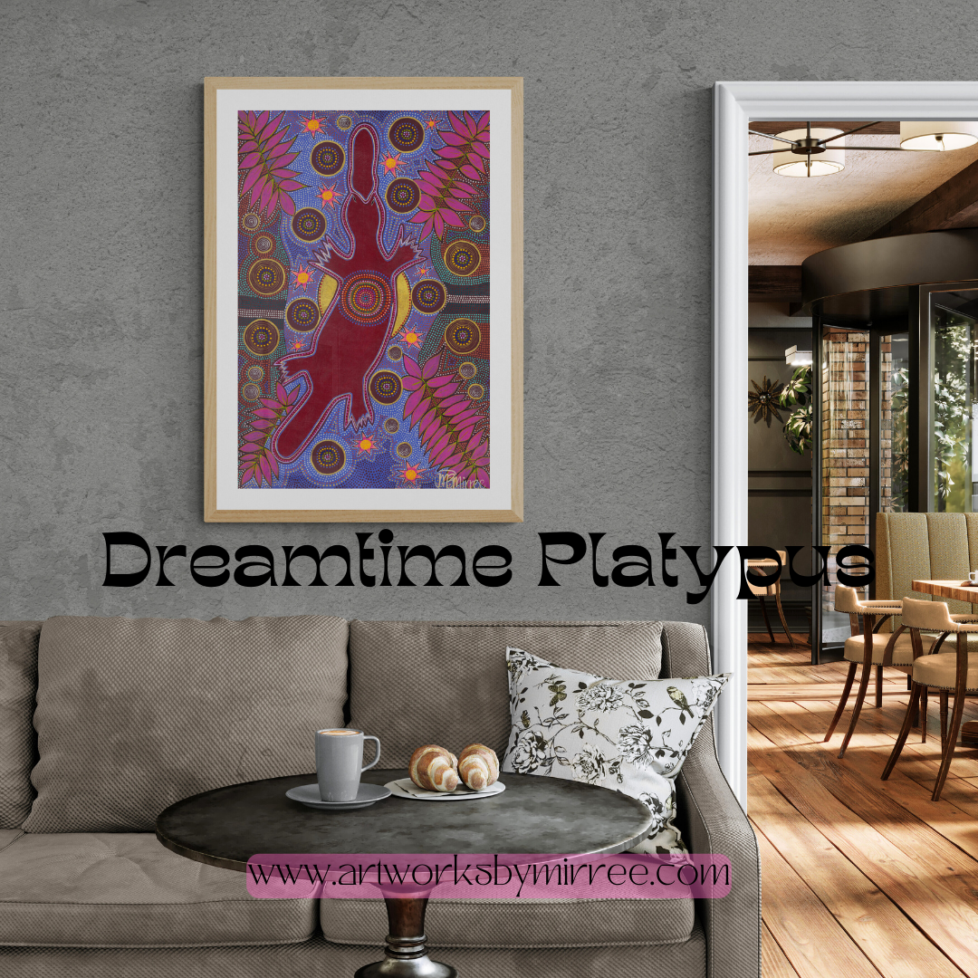 Dreamtime Platypus Contemporary Aboriginal Painting by Mirree